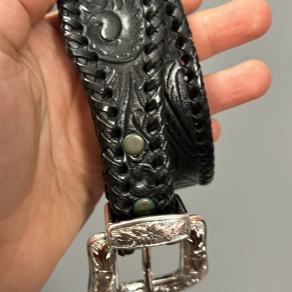 LEEGIN Silver Creek Collection Tooled Leather Western Belt size 36 - Picture 17 of 17